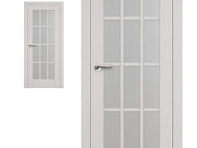 Межкомнатная дверь Profil Doors экошпон серия X 102X Пекан Белый, полотно с матовым стеклом