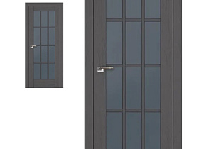 Межкомнатная дверь Profil Doors экошпон серия X 102X Пекан Темный, полотно со стеклом графит