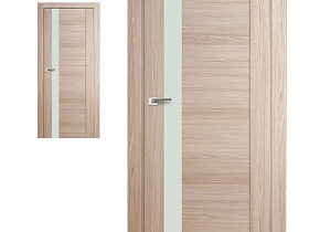 Межкомнатная дверь Profil Doors экошпон серия X 62X Капучино Мелинга полотно со стеклом Lacobel белый лак