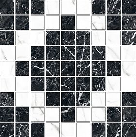 Мозаика Kerranova Black and White К-61(60)/LR/m01 черно-белая лаппатированная 30х30, 1 кв.м.