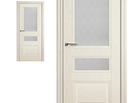 Межкомнатная дверь Profil Doors экошпон серия X 68X Ясень белый (Эш Вайт), полотно со стеклом ромб