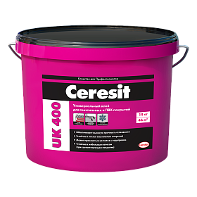 Клей универсальный Ceresit UK 400 для текстильных и ПВХ покрытий , 14 Кг