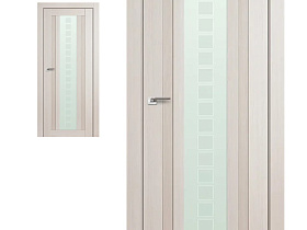 Межкомнатная дверь Profil Doors экошпон серия X 16X Ясень белый (Эш Вайт) Мелинга полотно со стеклом квадро матовое