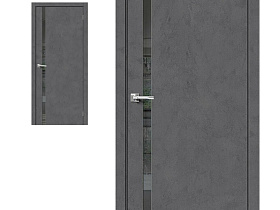 Межкомнатная дверь mr.wood Эко Шпон Браво-1.55 Slate Art, стекло Mirox Grey