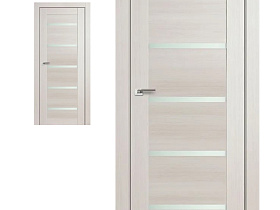 Дверное полотно Profil Doors X 7Х Ясень белый (Эш Вайт) Мелинга Стекло матовое. Складная 450*250*2000 Т1 для системы открывания книжка Х07 (система в комплекте )