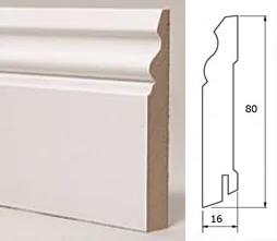 Плинтус МДФ TeckWood 80х16х2150 мм. Белый Классик, 1 м.п.