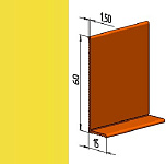 Гибкий напольный плинтус ПВХ JL60-1PC, цинково-желтый (RAL 1018), 1 м.п.
