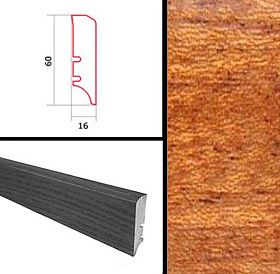 Плинтус Barlinek шпонированный 2200х60х16 мм Сапелла, 1 м.п.