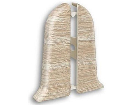 Торцевая заглушка (пара) для плинтуса Идеал Классик-70, К-П70-Тп 272 Сосна золотистая, 70 мм