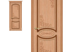 Межкомнатная шпонированная дверь Браво Азалия Ф-01 Дуб, глухое полотно
