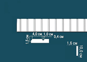 Молдинг Перфект гладкий AD358 16х100х2440 мм, 1 м.п.