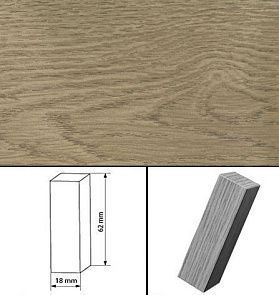 Столбики к плинтусу МДФ ламинированные 18х62 М101 Дуб Грагрант