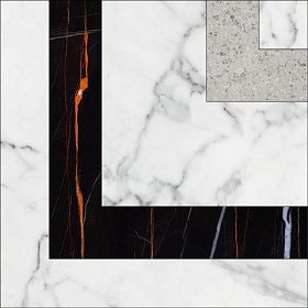 Керамогранит Kerranova Вставка Marble Trend К-1000/MR/t01-cut Каррара матовый 10х10, 1 кв.м.