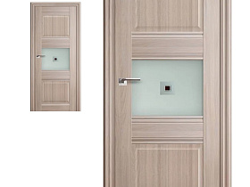 Межкомнатная дверь Profil Doors экошпон серия X 5X Орех Пекан полотно со стеклом узор  с фьюзингом