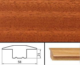 Молдинг массивный одноуровневый Pedross Т-образный 58х21х2700 Махагон