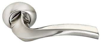 Межкомнатная дверная ручка Rucetti RAP 20 SN/CP, Комбинация белого никеля и хрома