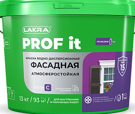 Краска фасадная ЛАКРА PROF IT, База С, 6 кг