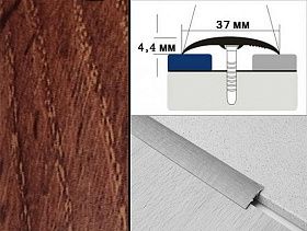 Порог декорированный одноуровневый В2 37х4,4 Дуб мореный