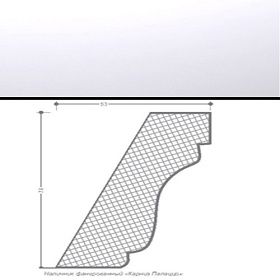 Карниз Палаццо 74x53мм для дверей с отделкой эмалью, Белый
