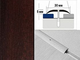 Порог ламинированный полукруглый А30 30х5,0 мм Махагон