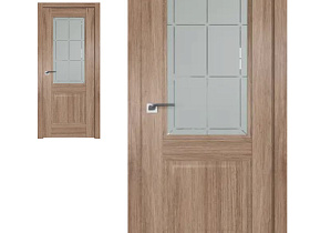 Межкомнатная дверь Profil Doors экошпон серия X 90XN Салинас светлый, полотно со стеклом гравировка 1