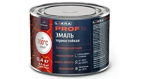 Эмаль термостойкая антикоррозионная Лакра PROF IT, до 700°С, белый, 0.4 кг