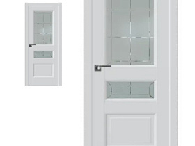 Межкомнатная дверь Profil Doors экошпон серия U 94U Аляска, полотно со стеклом гравировка 1