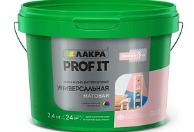 Эмаль универсальная ЛАКРА PROF IT ВД матовая, база С, 2.4 кг