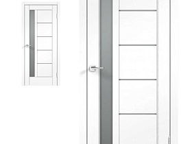 Межкомнатная дверь Velldoris SoftTouch PREMIER 3 цвет Ясень белый структурный стекло Мателюкс
