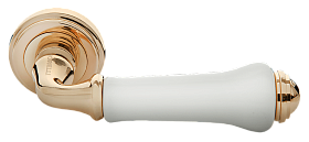 Межкомнатная дверная ручка Morelli MH-41-CLASSIC PG/W золото/белый