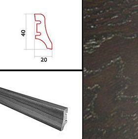 Плинтус Barlinek шпонированный 2200х40х20 мм Венге, 1 м.п.