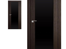 Межкомнатная дверь Profil Doors экошпон серия X 8X Венге Мелинга полотно со стеклом черный триплекс