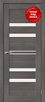 Межкомнатная дверь экошпон Porta X Порта-30 Grey Veralinga, полотно со стеклом сатинато белое "Magic Fog"