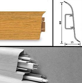 Напольный плинтус Tarkett (пластиковый с кабель-каналом) 235 Honey Oak 60мм/15мм, 1 м.п.