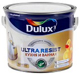Краска Dulux Ultra Resist Кухня и Ванная полуматовая BW (2,5л)