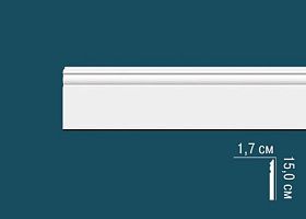 Молдинг Перфект гладкий AD375 17х150х2440 мм, 1 м.п.