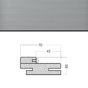 Коробка МДФ телескопическая Тип 50 (четверть 43) 2100х70х28мм для дверей с отделкой эмалью, Светло серый
