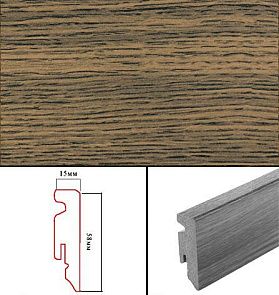 Плинтус МДФ Cezar ламинированный 15х58 М111 Дуб Варехаус, 1 м.п.