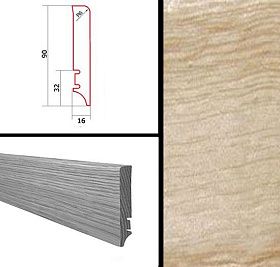 Плинтус Barlinek шпонированный прямой 2200х90х16 мм Ясень, 1 м.п.