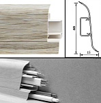Напольный плинтус из пвх 22х49 мм с сертификацией кабельного канала