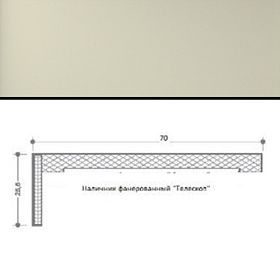 Наличник телескопический Максимум 6 2100x70x25,8мм для дверей с отделкой эмалью, Слоновая кость