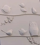 Гипсовая панель 3D Deko Пташки