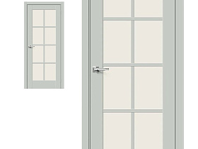Межкомнатная дверь mr.wood Эмалит Прима-11.1 Grey Matt, стекло Magic Fog