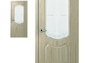Межкомнатная дверь экошпон с 3-D эффектом Belwooddoors Перфекта Дуб дорато, полотно остекленное мателюкс витражный рис 36