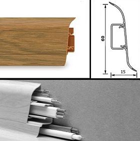 Напольный плинтус Tarkett (пластиковый с кабель-каналом) 207 Scandinavia Oak 60мм/15мм, 1 м.п.