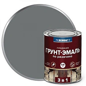 Грунт-эмаль по ржавчине 3 в 1 PROREMONTT серая