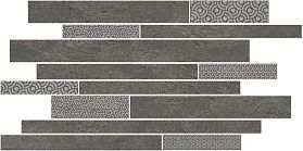 Декор Kerama Marazzi SBM011/SG4585 Ламелла серый темный мозаичный 50,2x25