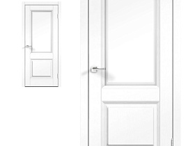 Межкомнатная дверь Velldoris SoftTouch ALTO 6 цвет Ясень белый структурный стекло Мателюкс, контур №1