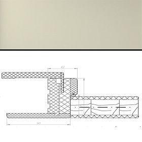 Моноблок дверной коробки тип МБ1 (четверть 49) 2270мм для дверей с отделкой эмалью, Слоновая кость  (комплект 2,5шт.)