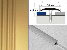 Порог анодированный одноуровневый В2 37х4,4 Золото